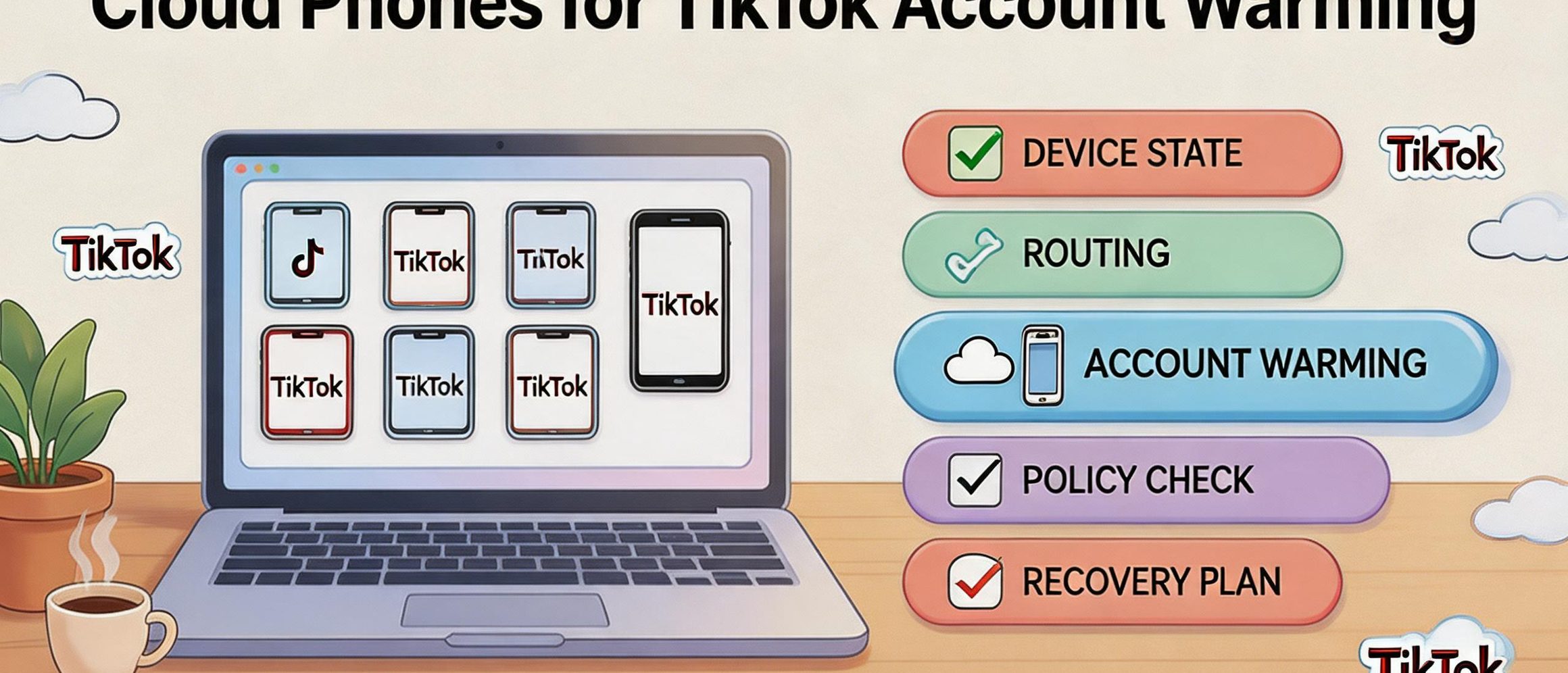 云手机用于 TikTok 账号预热