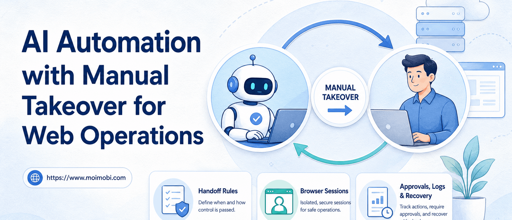 带人工接管的网页运营 AI 自动化