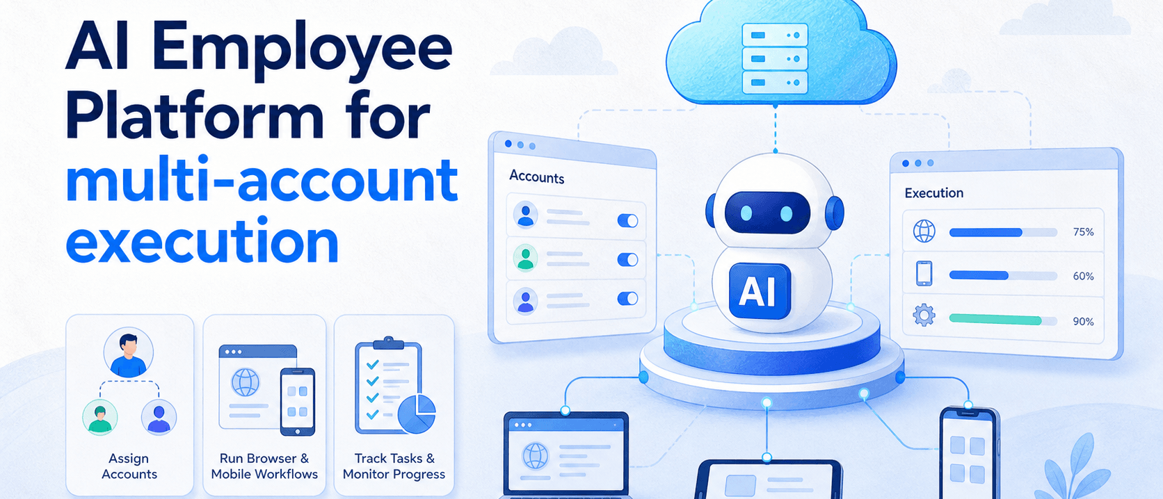 面向多账号执行的 AI 员工平台