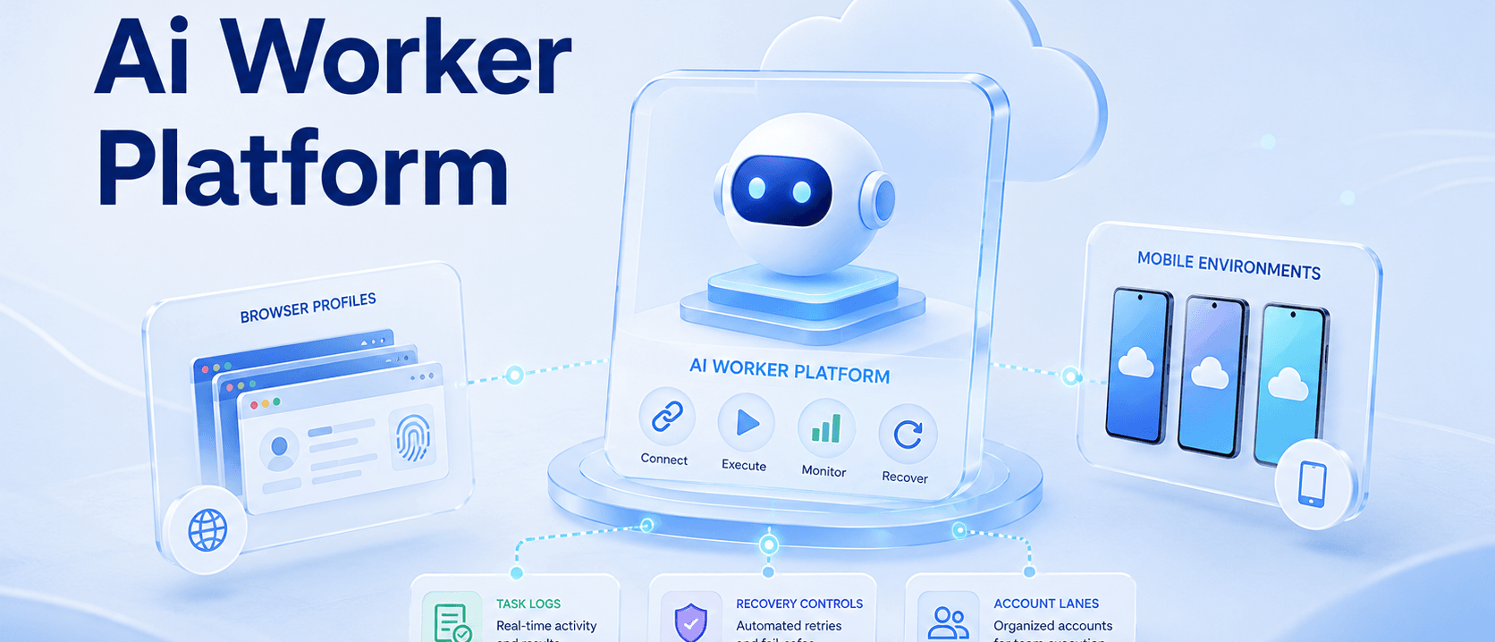 面向浏览器配置与移动环境的 AI Worker 平台