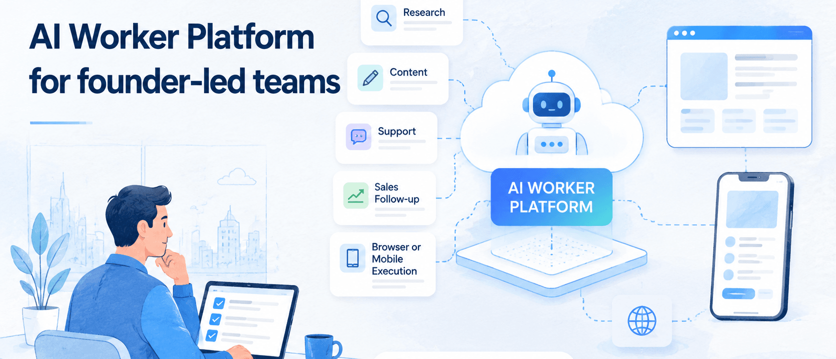 面向创始人主导团队的 AI Worker 平台