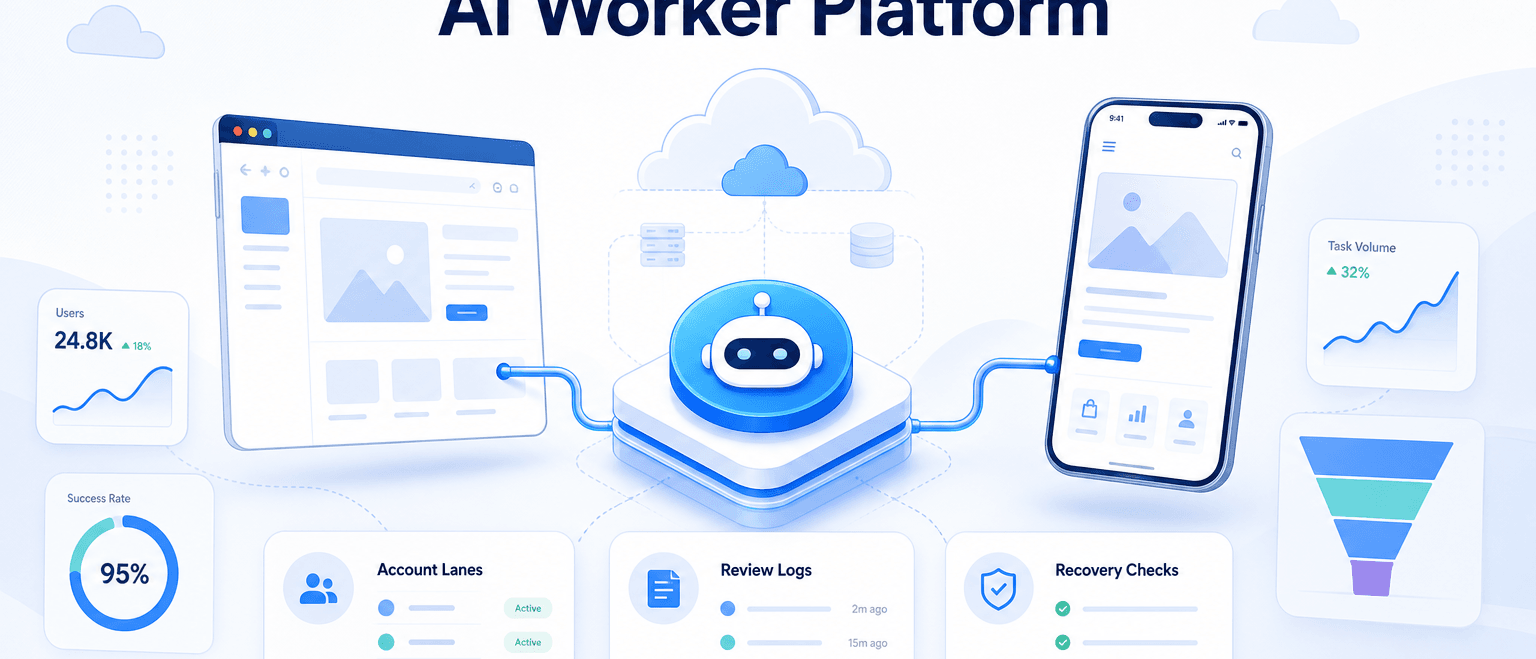 面向真实网页与移动自动化的 AI 员工平台
