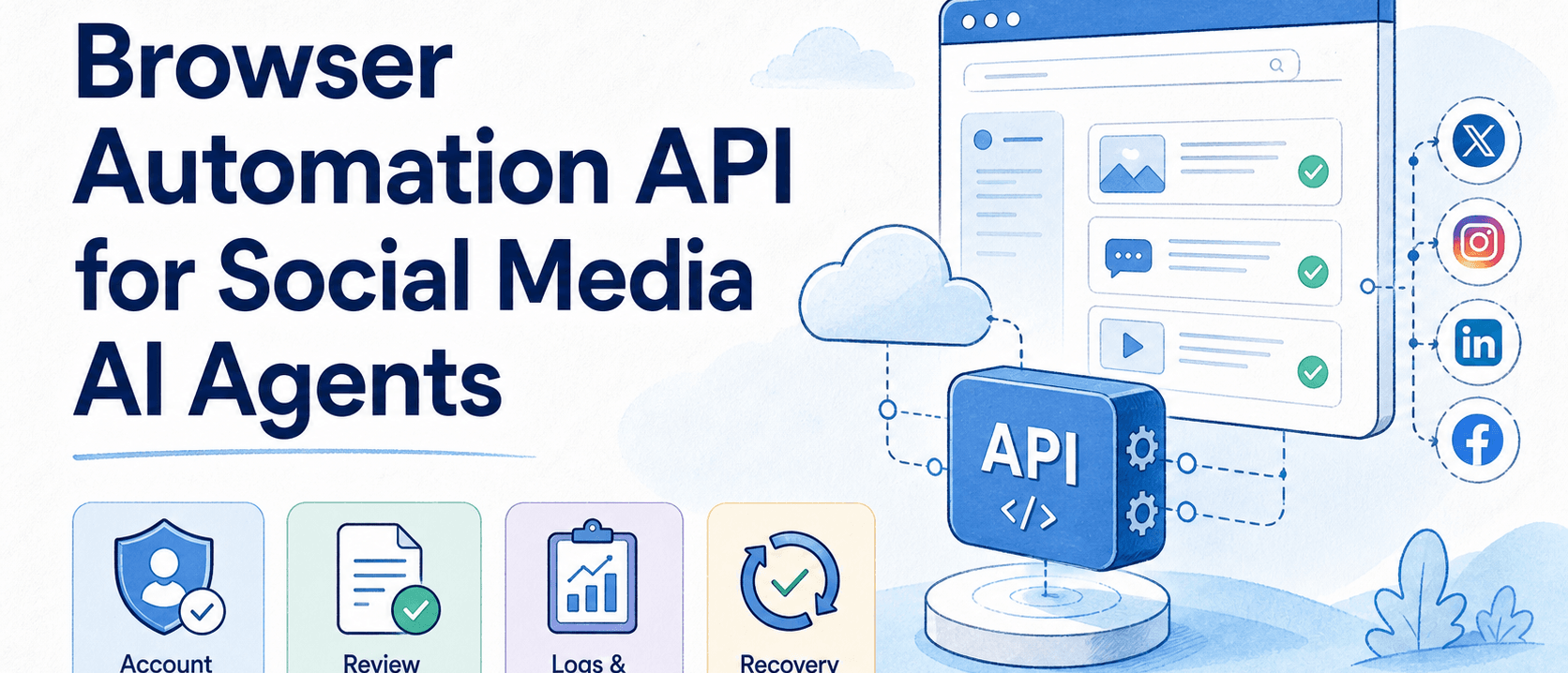 面向社交媒体 AI 智能体的浏览器自动化 API