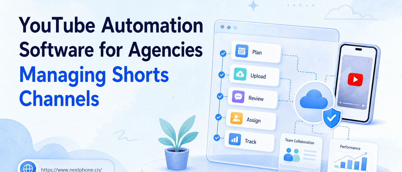 代理商管理 Shorts 频道的 YouTube 自动化软件
