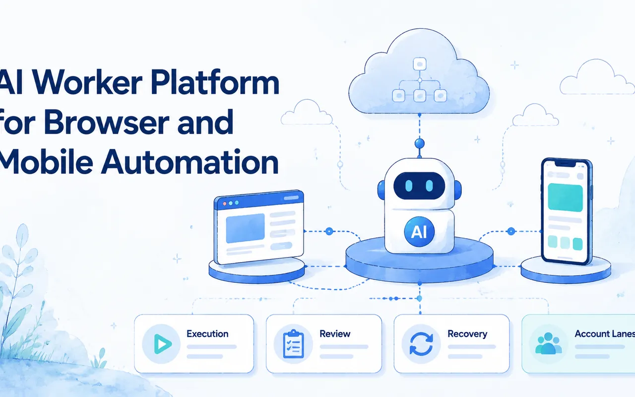 面向浏览器与移动自动化的 AI 工作者平台