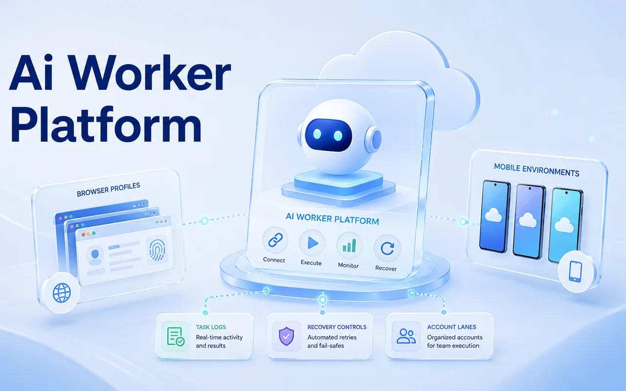 面向浏览器配置与移动环境的 AI Worker 平台