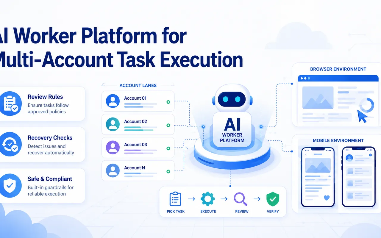 面向多账号任务执行的 AI Worker 平台