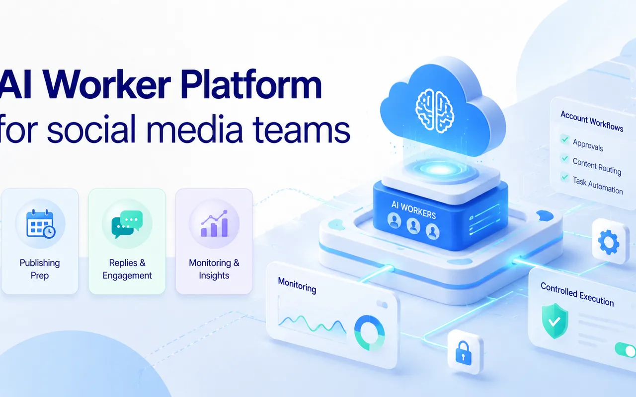 面向社媒团队的 AI Worker 平台