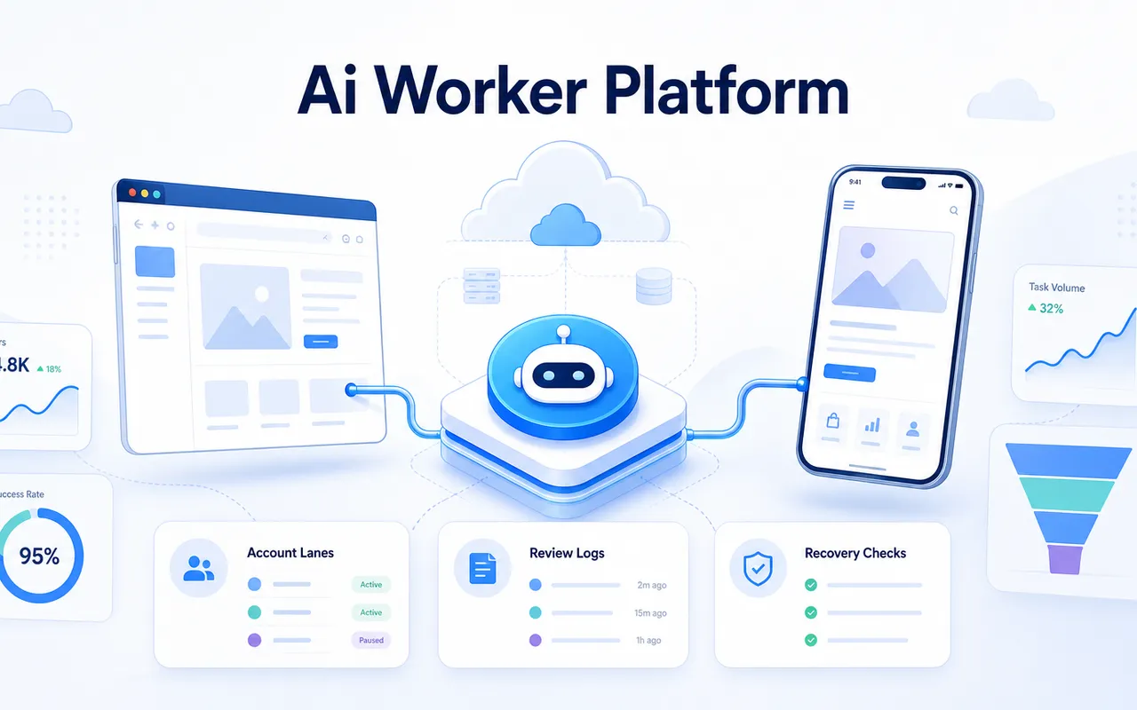 面向真实网页与移动自动化的 AI 员工平台