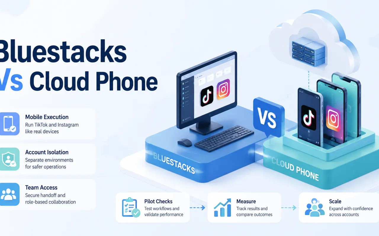 BlueStacks vs 云手机：哪个更适合 TikTok 与 Instagram 账号