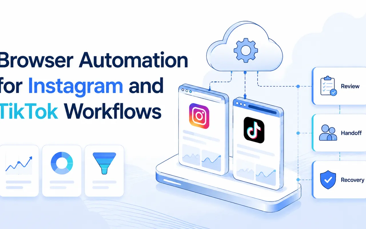 Instagram 与 TikTok 工作流的浏览器自动化