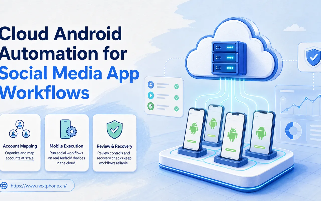 面向社交媒体应用工作流的云端 Android 自动化