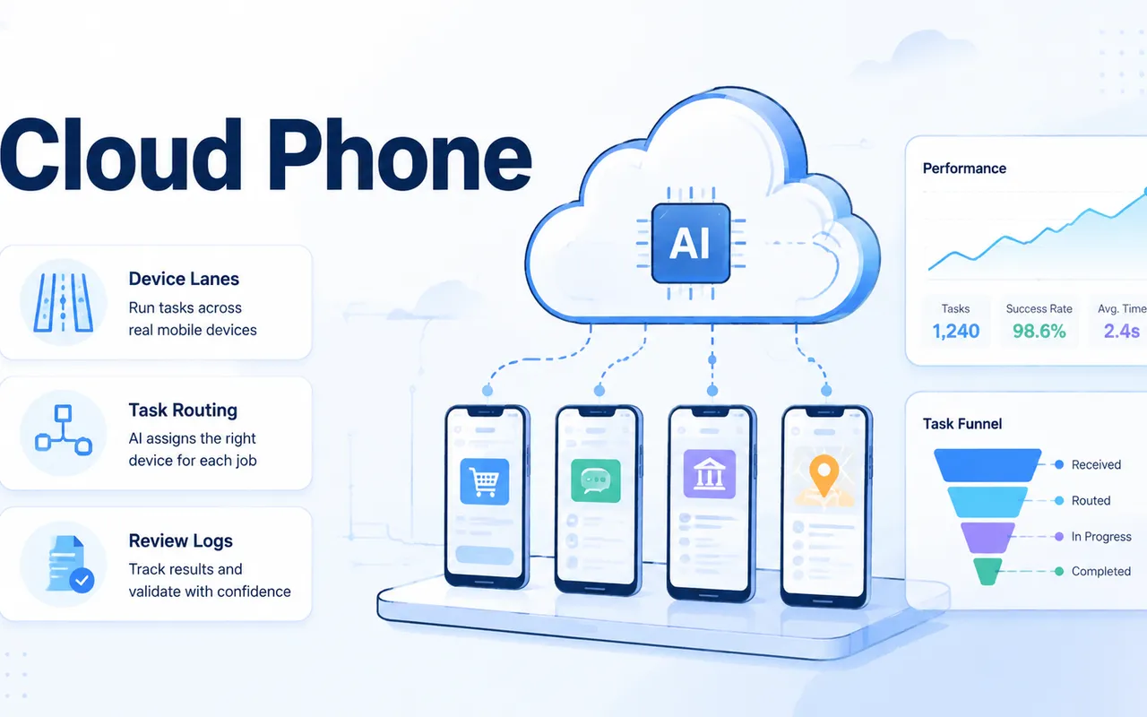 云手机如何把 AI 浏览器自动化延伸到移动 App