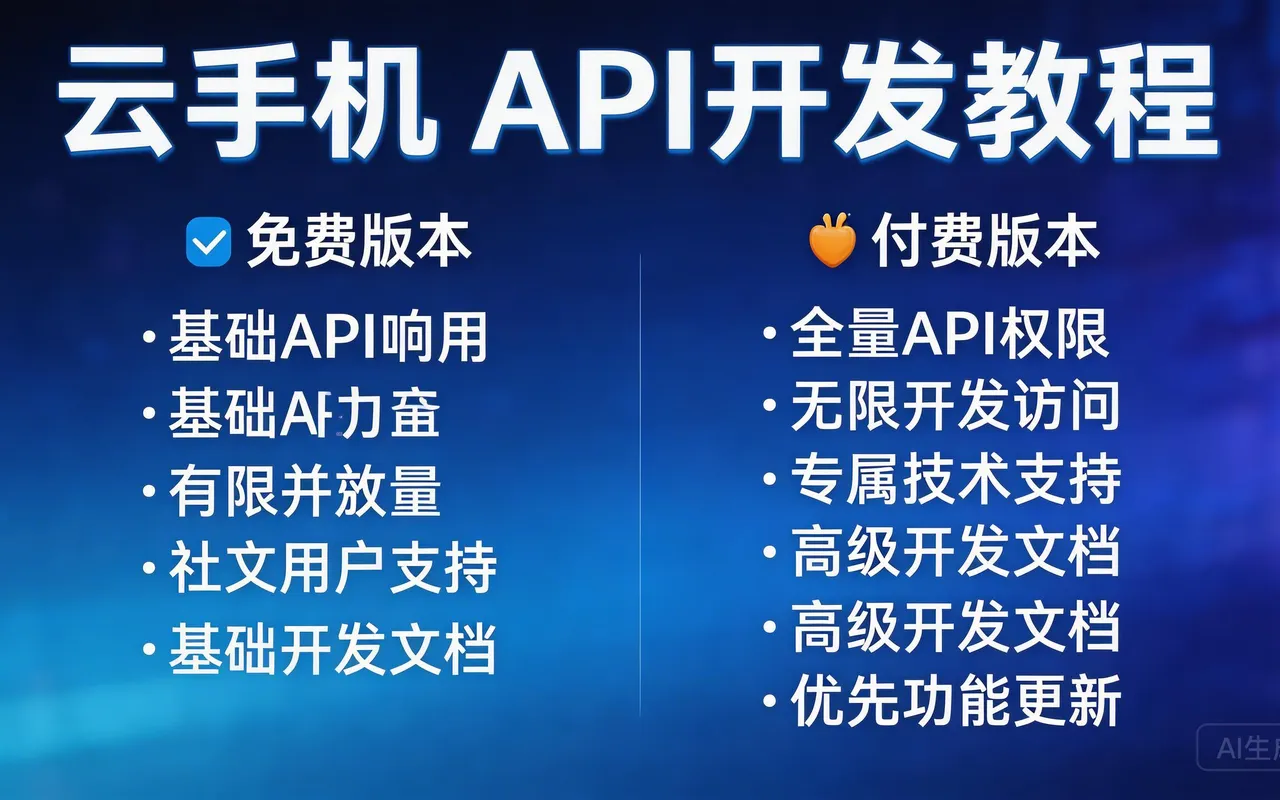 云手机 API：免费版与付费版怎么选