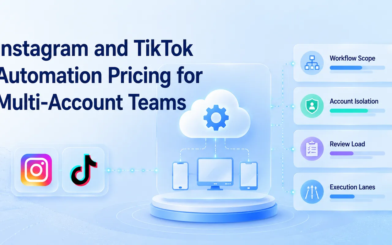 多账号团队的 Instagram 与 TikTok 自动化定价