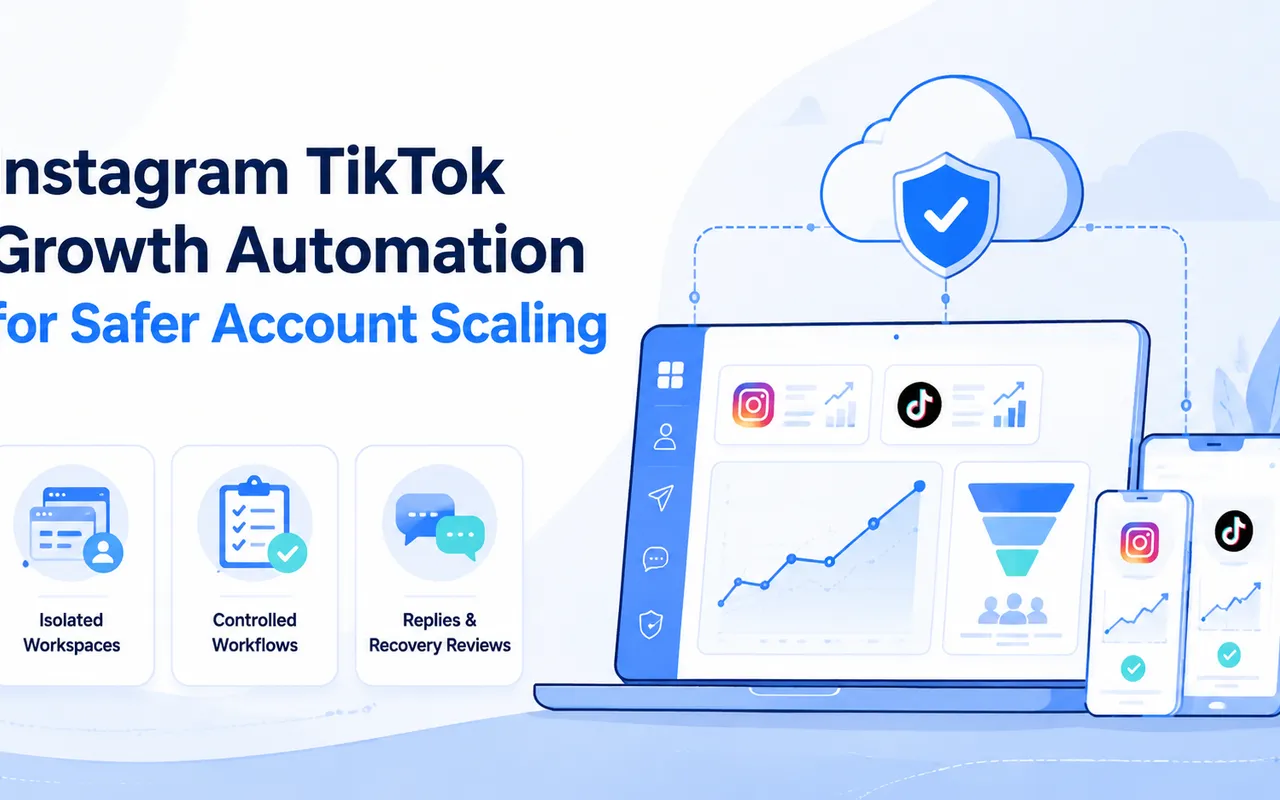 更安全账号扩展的 Instagram TikTok 增长自动化